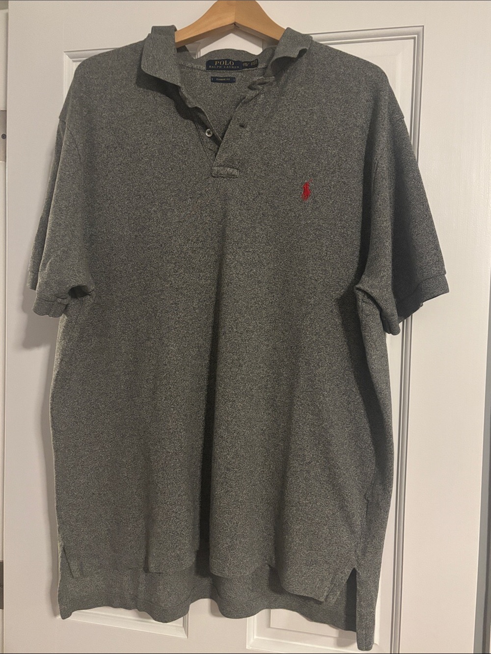Polo by Ralph Lauren Men's Heather Gray Polo with Red Pony Size XXL